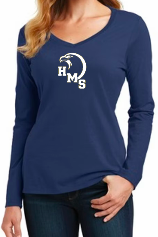 HMS Long Sleeve V-neck Ladies T-Shirt