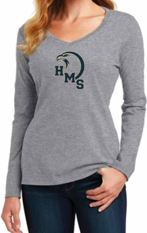 HMS Long Sleeve V-neck Ladies T-Shirt