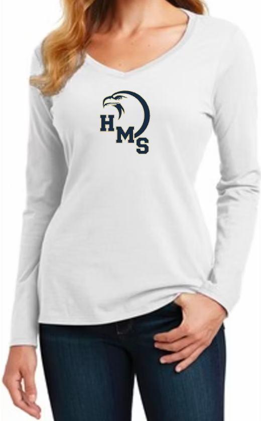 HMS Long Sleeve V-neck Ladies T-Shirt