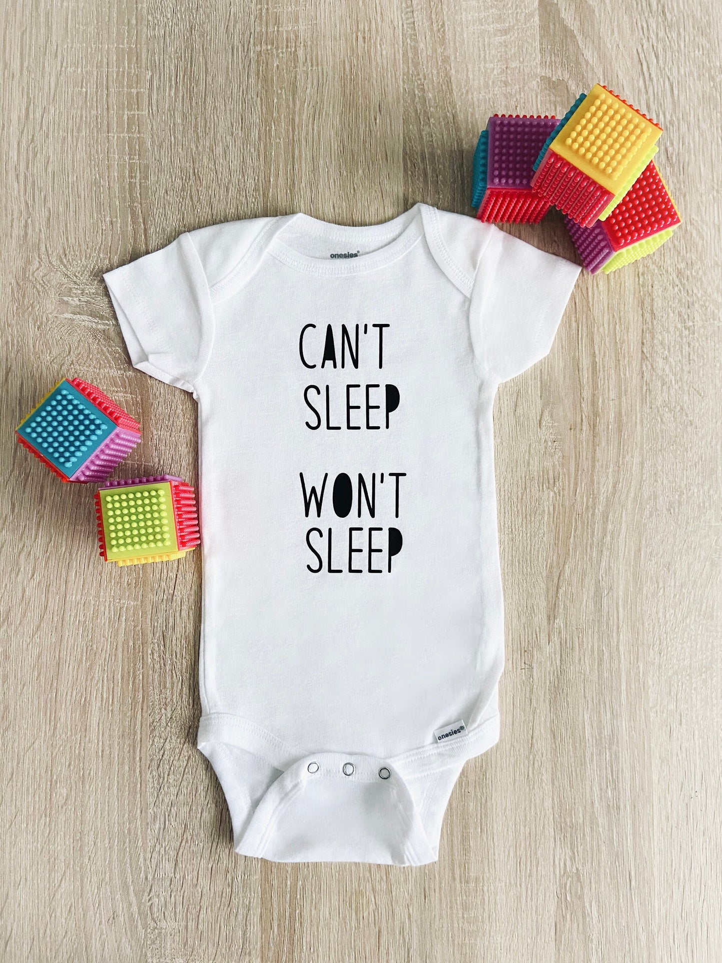 Can't Sleep Won't Sleep Onesie