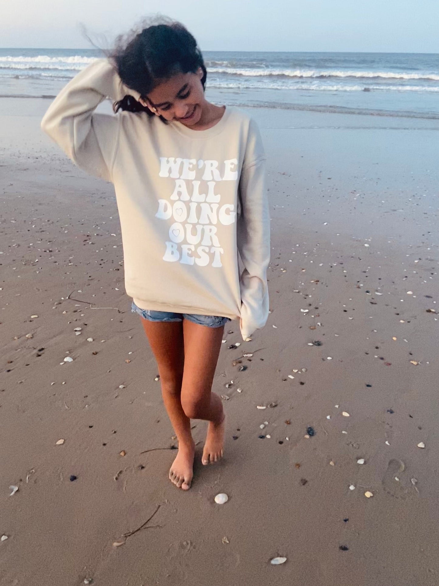 We're All Doing Our Best Heart Crewneck Sweatshirt