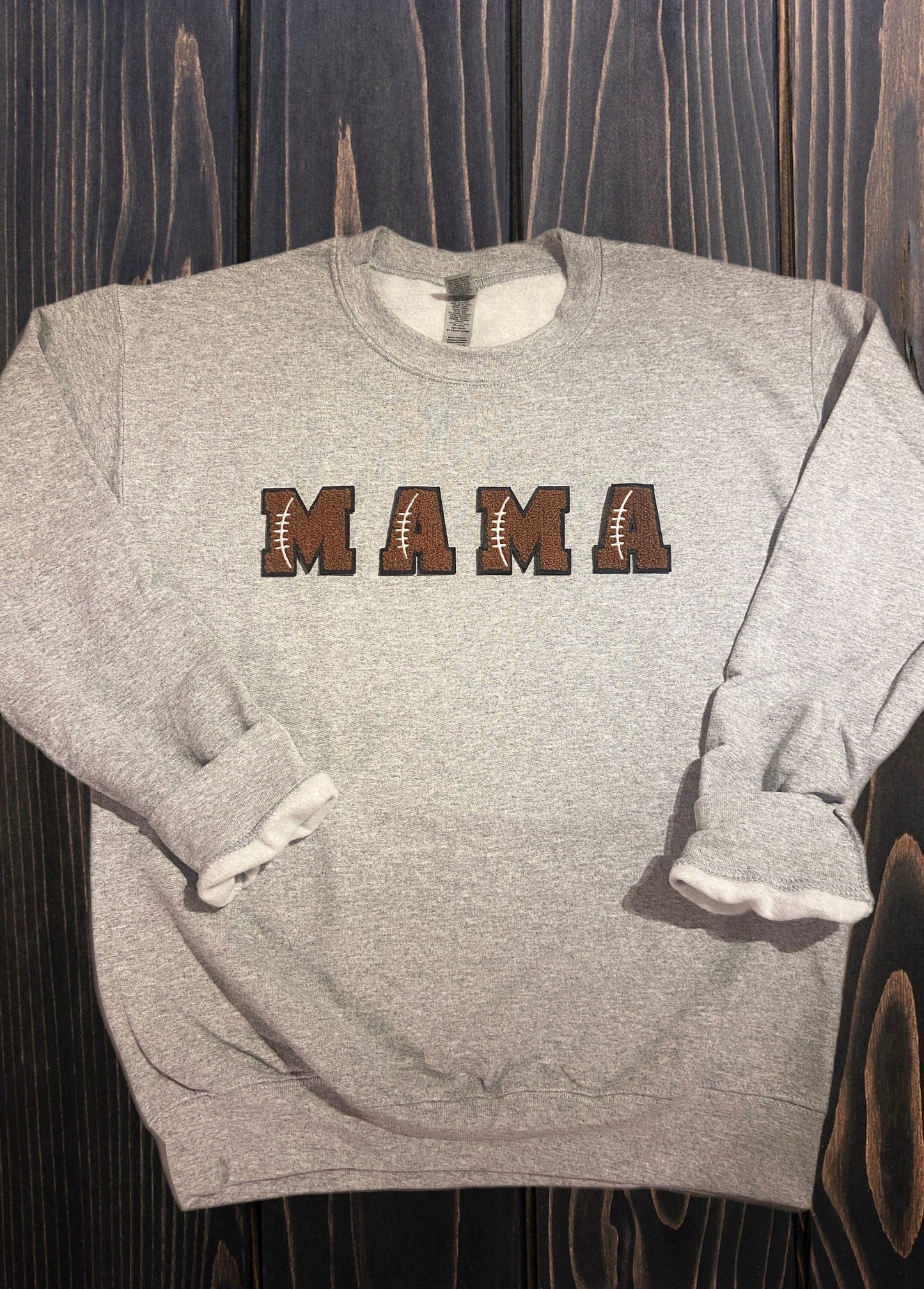 Football Chenille Patch Mama Sweatshirt