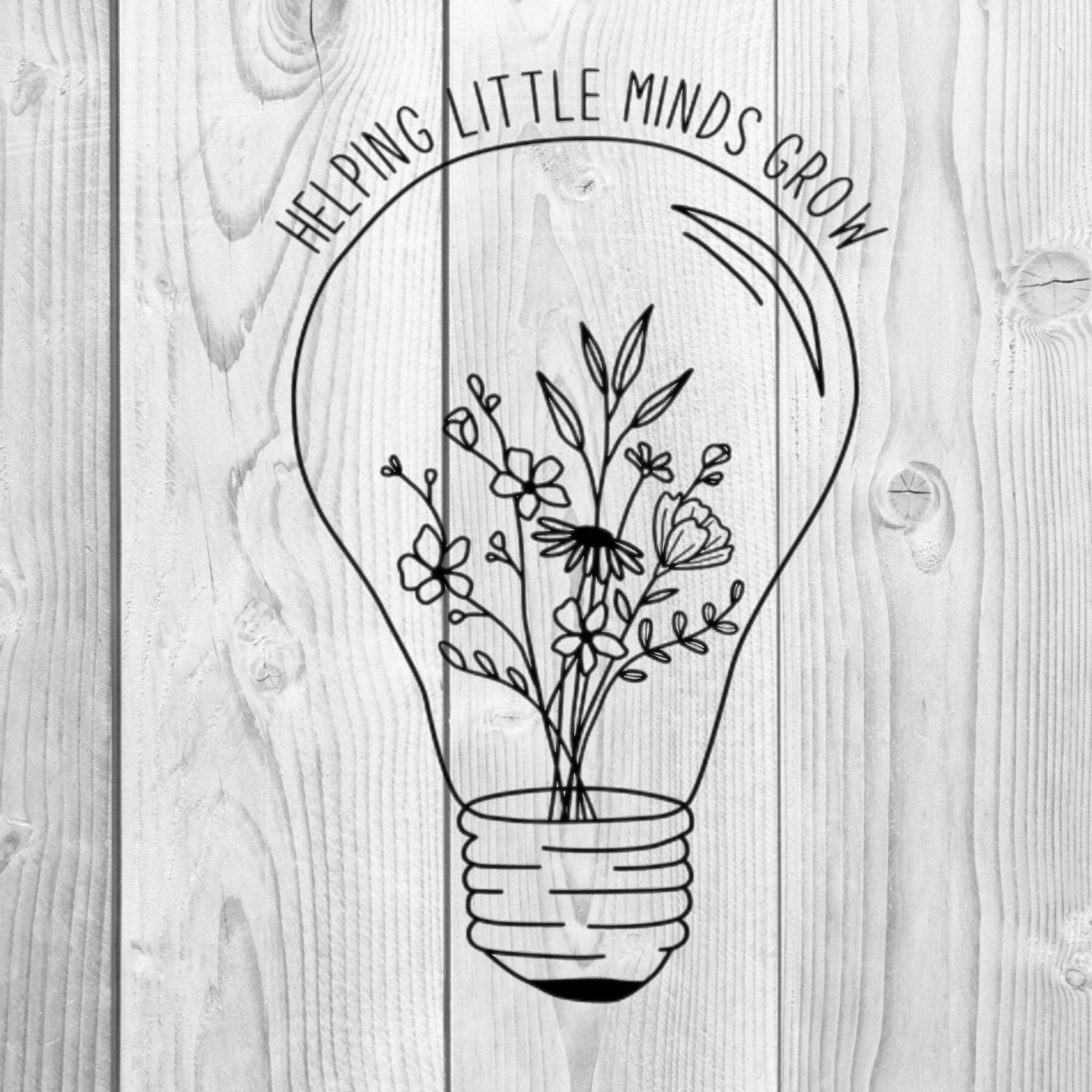 Helping Little Minds Grow Lightbulb SVG, PNG, JPG Teaching Teacher