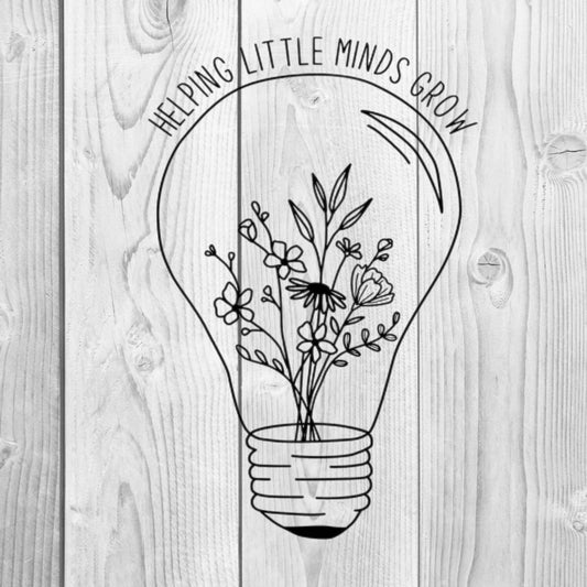 Helping Little Minds Grow Lightbulb SVG, PNG, JPG Teaching Teacher